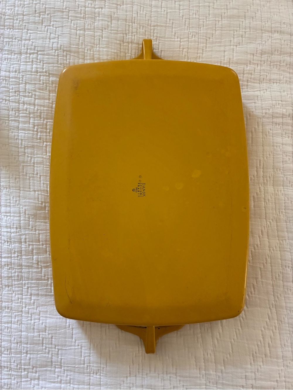 Vintage Dansk Mustard Yellow Cast Iron Enamel Rectangular Bakeware